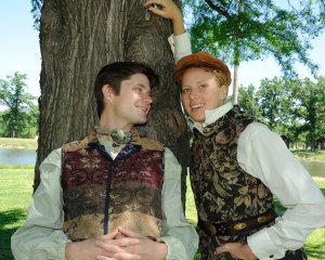 Ryland Thomas as Orlando and Kalen Harriman as Rosalind in As You Like It. Photo by Bob Goodfellow.